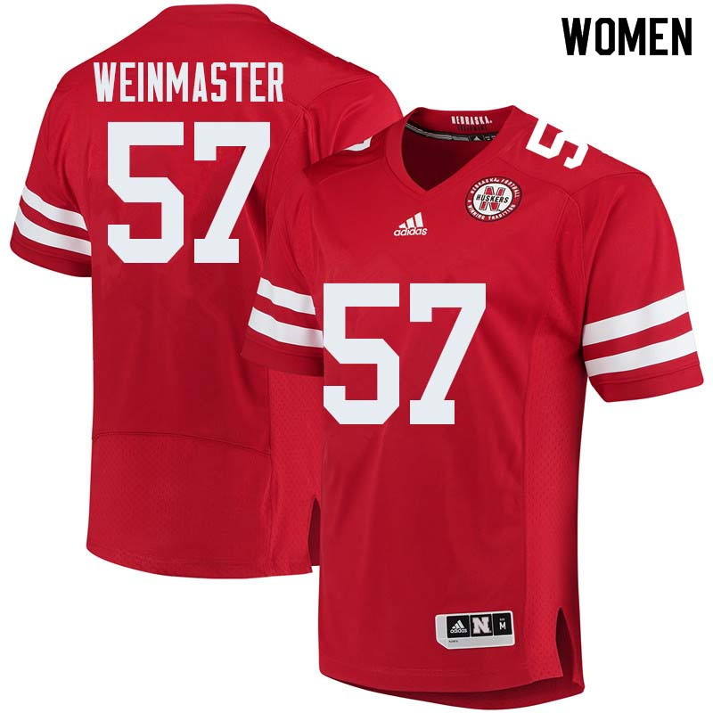 Women #57 Jacob Weinmaster Nebraska Cornhuskers College Football Jerseys Sale-Red - Click Image to Close